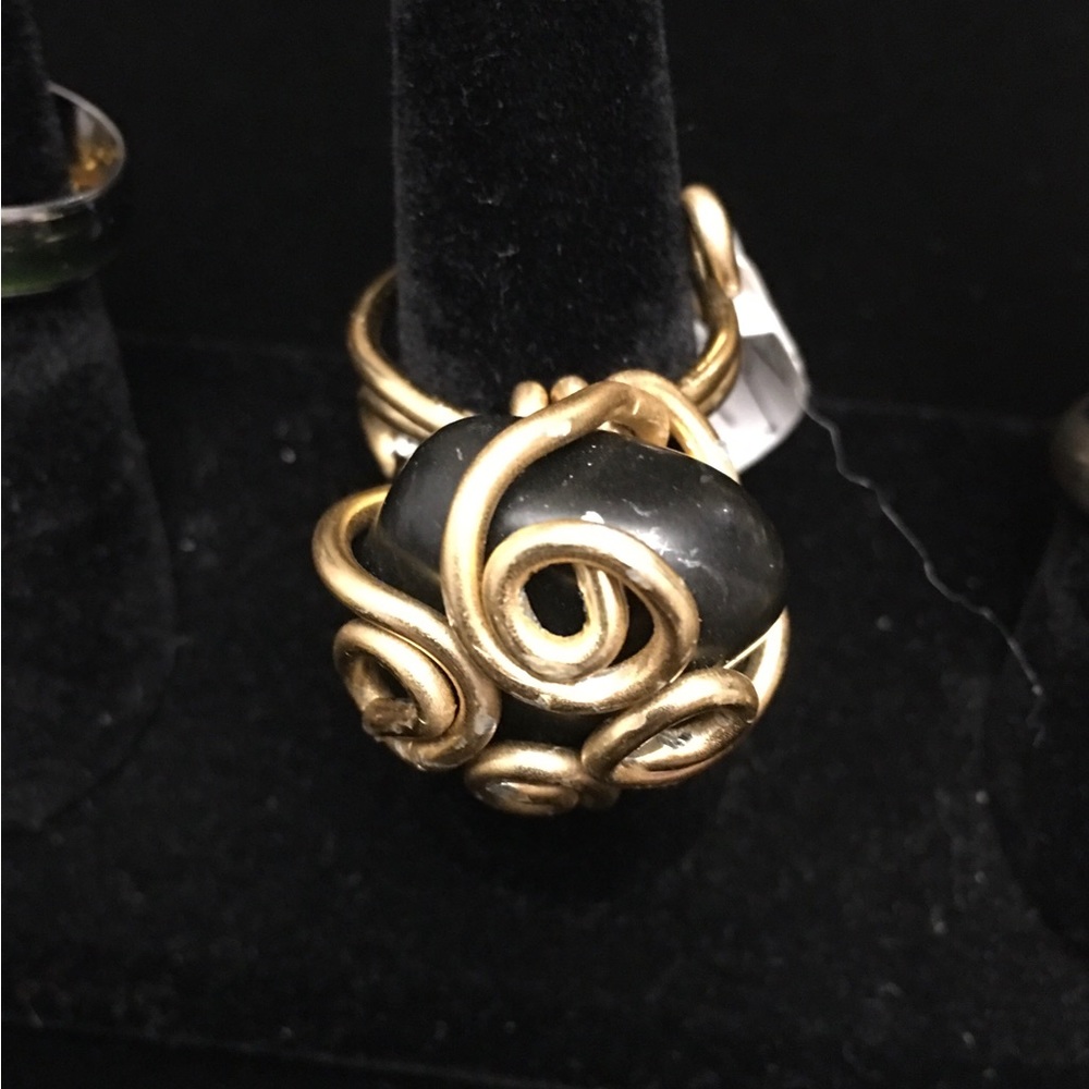 Original Adjustable Black Stone Ring - image 3